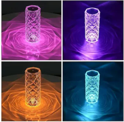 Rose Diamond Table Lamp RGB Atmosphere Light USB Charging Torch Lamp